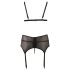 Cottelli Plus Size - Spetstrosor i tre delar (svart) - XXL