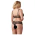 Cottelli Plus Size - bh set med spets - svart - XXL