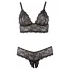 Cottelli Plus Size - bh set med spets - svart - XXL