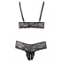 Cottelli Plus Size - bh set med spets - svart - XXL