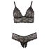 Cottelli Plus Size - spets-bh set (svart) - XXXL