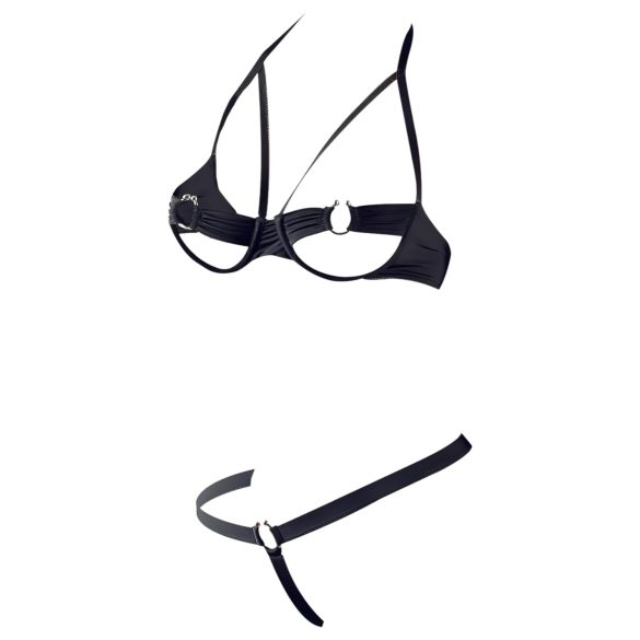 Cottelli - bh set med metallringar - svart