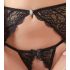 Abierta Fina - glittrande spetsmagin - bh-set (svart) - XL