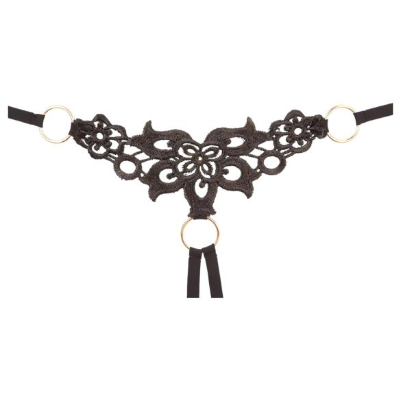 Cottelli - BH set - broderad med glitter - svart - L