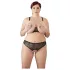 Cottelli Plus Size - bh set med pärlor - svart - XL