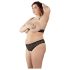Cottelli Plus Size - pärldekorerad BH-set (svart) - 2XL