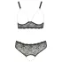 Cottelli Plus Size - bh set med pärlor - svart - 4XL