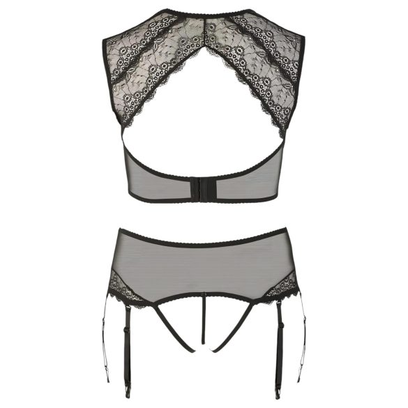 Cottelli Plus Size - underklädesset med spets och strass - svart - 3XL