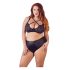 Cottelli Plus Size - Korslagd bh och trosa (svart) - 85E/L