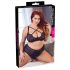 Cottelli Plus Size - Korslagd bh och trosa (svart) - 85E/L