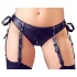 Cottelli Bondage - bh-set med handbojor - glänsande material - svart - L