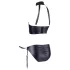 Cottelli Bondage - bh-set med handbojor - glänsande material - svart - L