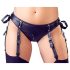Cottelli Bondage - Glänsande set med bygel-BH och handbojor (svart) - XL