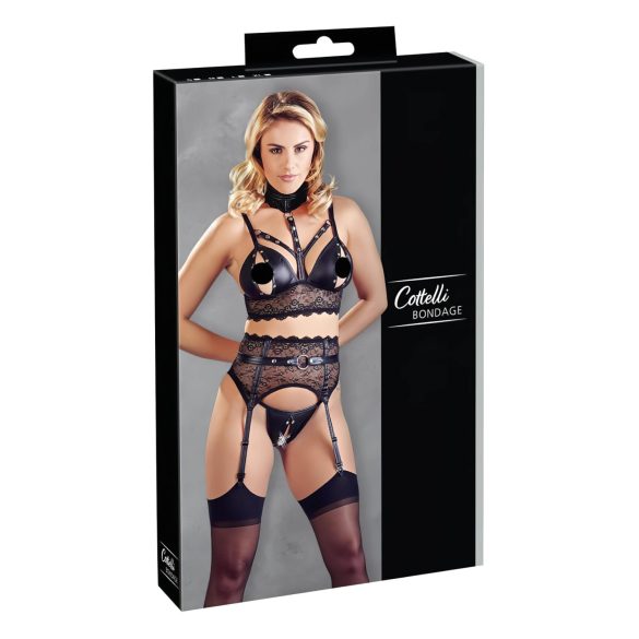 Cottelli Bondage - spetsset med handbojor (svart)