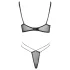 Cottelli - Transparent spets-bh set (svart) - M