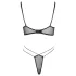 Cottelli - Transparent spets-bh set (svart) - M