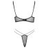 Cottelli - Transparent spets-bh set (svart) - L