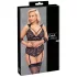 Cottelli Bondage Plus Size - spets bh-set (svart) - 3XL