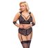 Cottelli Bondage Plus Size - spets bh-set (svart) - 3XL