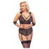 Cottelli Bondage Plus Size - spets bh-set (svart) - 3XL