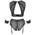 Cottelli Bondage Plus Size - spets bh-set (svart) - 3XL