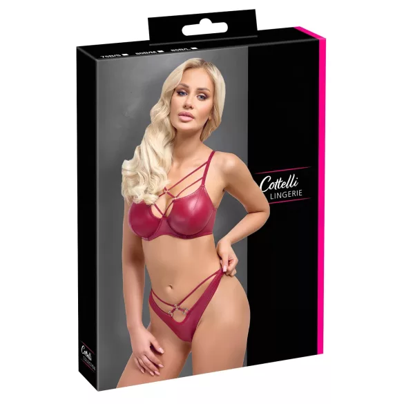 Cottelli Party - bh-set med glanseffekt - röd - 85B/L