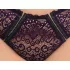 Cottelli Plus Size - transparent mönstrad BH-set (lila)