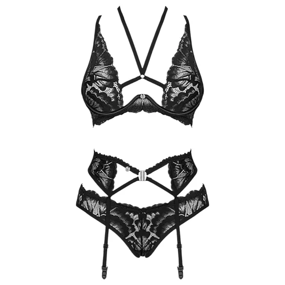 Obsessive Alessya - spetsunderklädesset (svart) - M/L