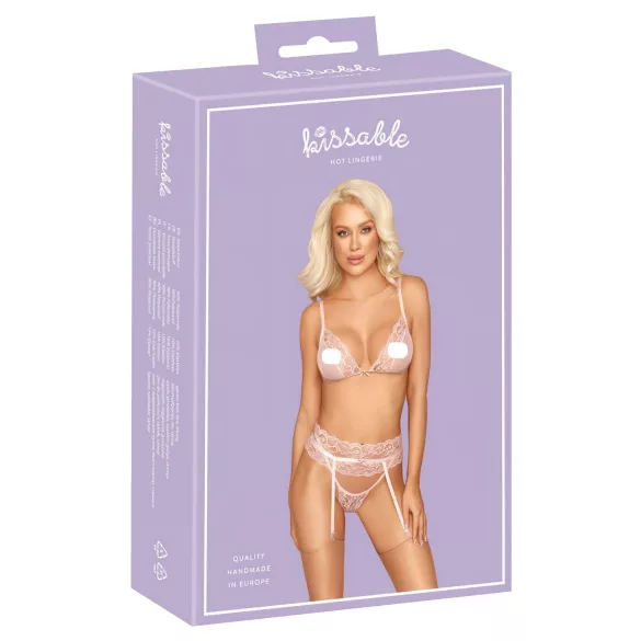 Kissable - spetsunderkläderset - rosa - L/XL