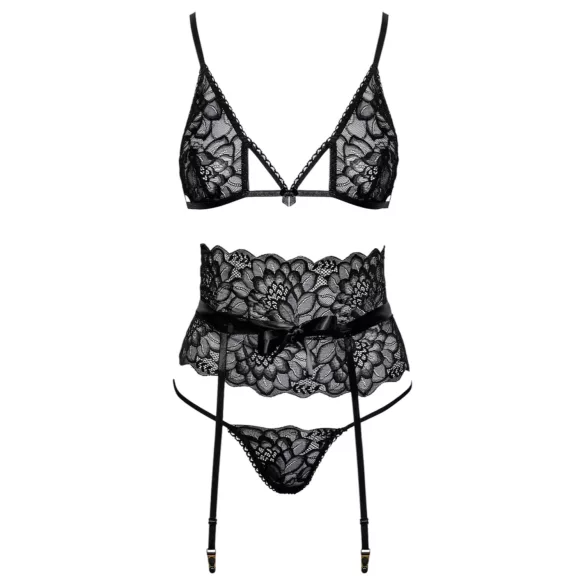 Kyssvänlig - midjeband BH-set (svart) - L/XL