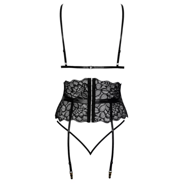 Kyssvänlig - midjeband BH-set (svart) - L/XL