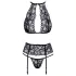 Kyssbar spets-bh set med halsband (svart)