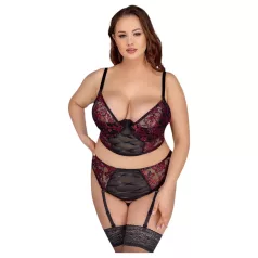 Cottelli Plus Size - justerbar bh-set (röd) - 90C/XL