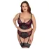 Cottelli Plus Size - justerbar bh-set (röd) - 90C/XL
