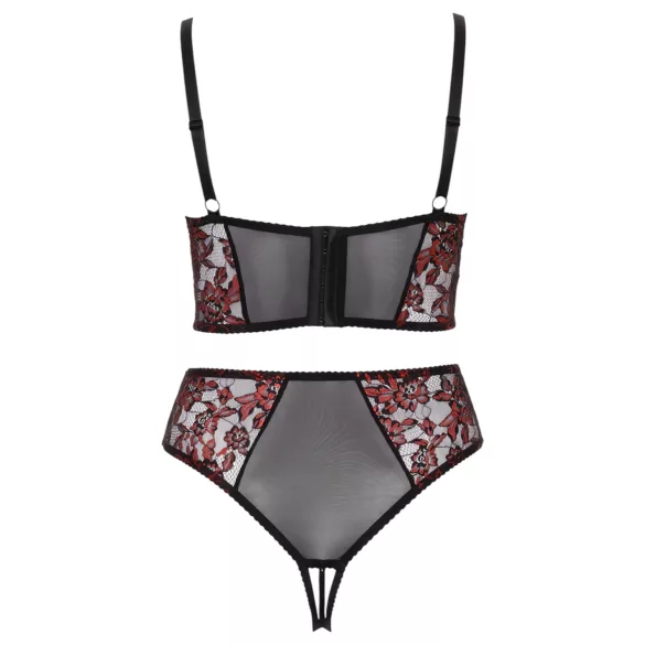 Cottelli Plus Size - justerbar bh-set (röd) - 90C/XL
