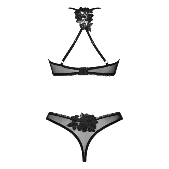 Obsessive - bh set - spetsdetaljer - svart - XL/XXL