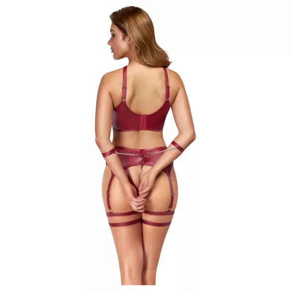 Cottelli Bondage - bh-set med korsband - röd
