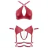 Cottelli Bondage - bh-set med korsband - röd - L