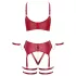 Cottelli Bondage - bh-set med korsband - röd - L