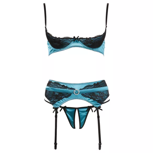 Cottelli - Jade - exklusiv lyftande bh-set (grön) - 90B/XL
