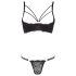 Cottelli - Remställ & String med ringdetalj (svart) - 80C/M