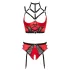 Abierta Fina - ringar bh-set (röd)