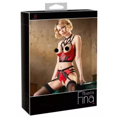 Abierta Fina - ringar bh-set (röd) - 80B/M