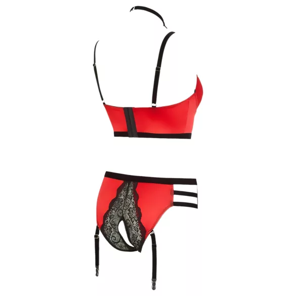 Abierta Fina - ringar bh-set (röd) - 80B/M