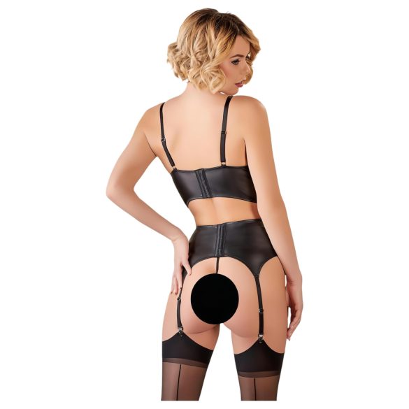Abierta Fina - underklädesset med spets och remmar - svart - 85B/L