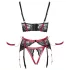 Cottelli Bondage - bh-set med spets och matt yta - röd - L