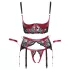 Cottelli Bondage - bh-set med spets och matt yta - röd - XL
