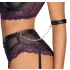 Cottelli Bondage - bh‑set med armbojor (svart‑lila) - L