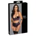Cottelli Bondage - bh‑set med armbojor (svart‑lila) - XL