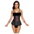 Cottelli Bondage - glansigt set med handledsmanschetter (svart) - 85B/L